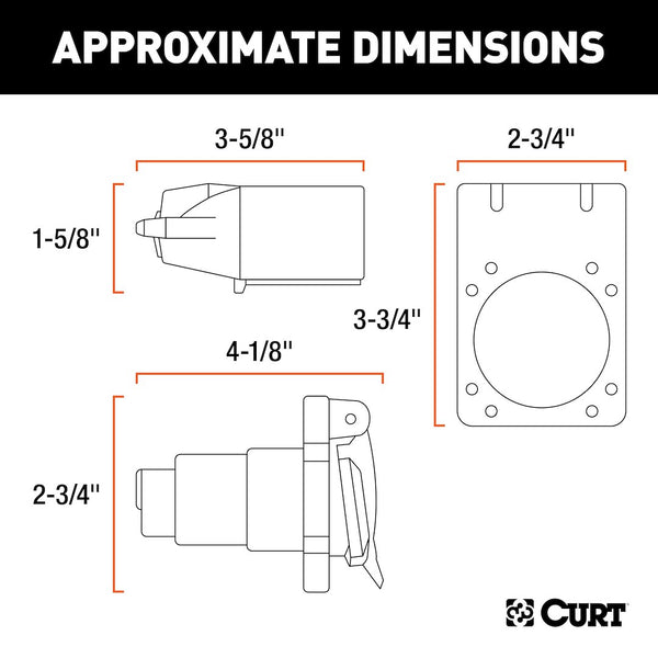 CURT 7-Way RV Blade Trailer Wiring Connector (MPN: 58152)