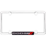 License Plate Frame with Black and Red Dodge Logo (MPN: 11036)