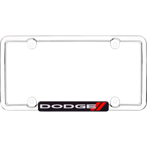 License Plate Frame with Black and Red Dodge Logo (MPN: 11036)