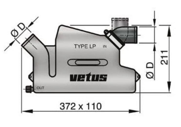 Vetus Marine Exhaust System Waterlock (MPN: WLOCKL50R)