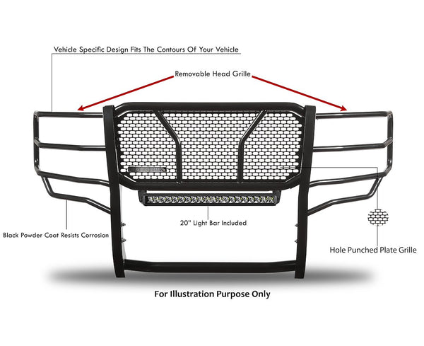 Black Horse Offroad Grille Guard (MPN: RU-FOF116-B-K2)