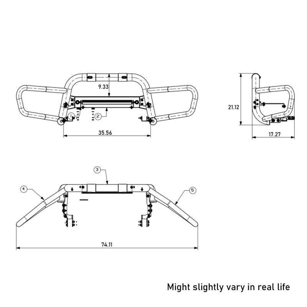 Black Horse Offroad Bull Bar (MPN: BFRG15)