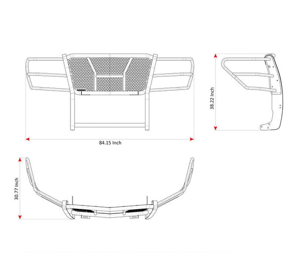 Black Horse Off Road Grille Guard (MPN: RU-NIXD16-B)