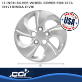 15 Inch Wheel Cover Set with 5 Twisted Spokes (MPN: IWC51015S)