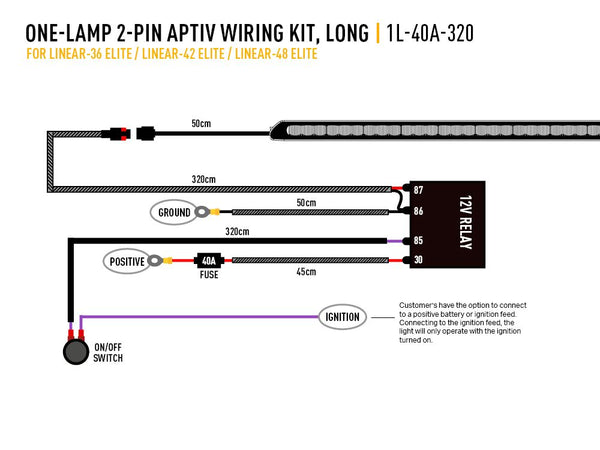 Triple-R Light Wiring Harness For LED Light Bars (MPN: 1L-40A-320)