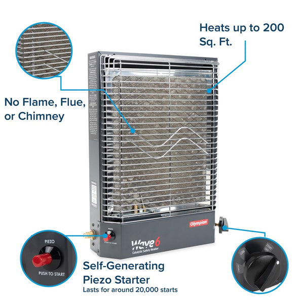 Camco Olympian Wave 6 Catalytic LP Gas Space Heater (MPN: 57341)