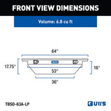 UWS Crossover Deep Angled Low Profile Tool Box (MPN: TBSD-63A-LP)