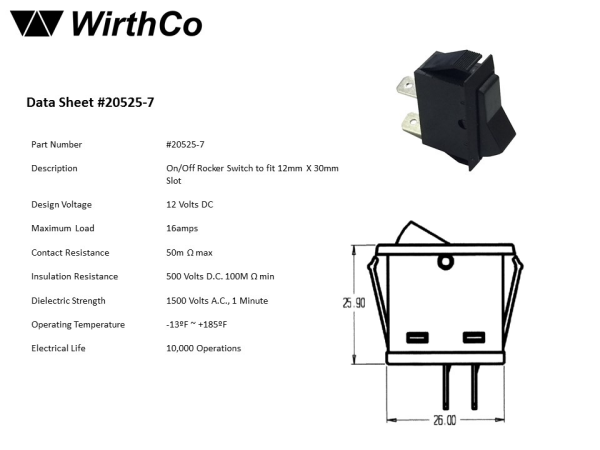 WirthCo Multi Purpose Switch (MPN: 20525)