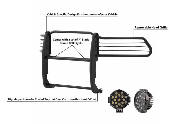 Black Horse Grille Guard Kit (MPN: 17DG100MA-PLB)