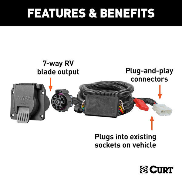 CURT Trailer Wiring Connector for Honda Pilot and Passport (MPN: 56421)