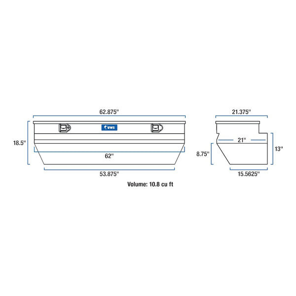 UWS 62-Inch Gloss Black Heavy-Wall Aluminum Wedge Box (MPN: EC20382)