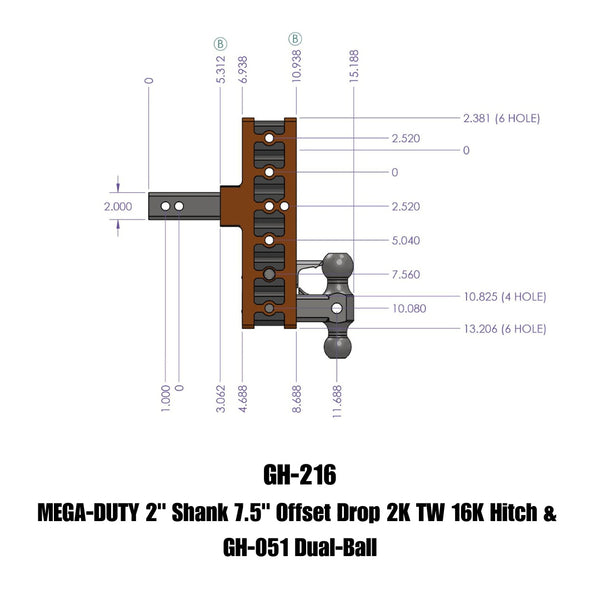 Gen-Y Hitch Mega-Duty Adjustable Drop Hitch (MPN: GH-216)