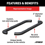 Aries 3 Inch Round Nerf Bar (MPN: 206003)