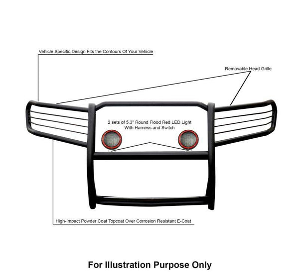 Black Horse Grille Guard Kit (MPN: 17DG111MA-PLFR)