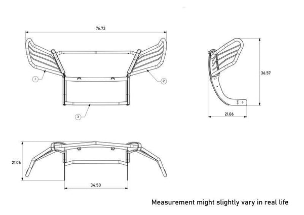 Black Horse Grille Guard Kit (MPN: 17D502MA-PLB)