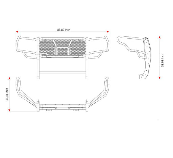 Black Horse Off Road Grille Guard (MPN: RU-TOTU22-B)