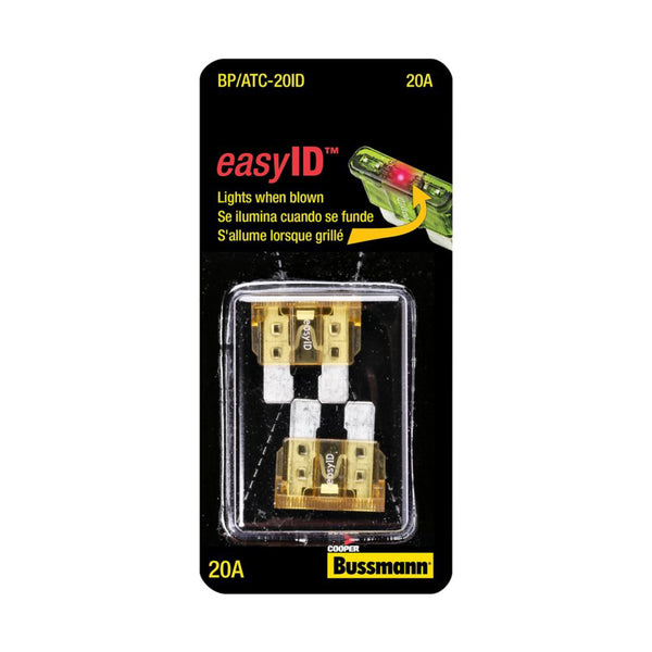 Bussmann EasyID Yellow Blade ATC Fuses (MPN: BP/ATC-20ID)