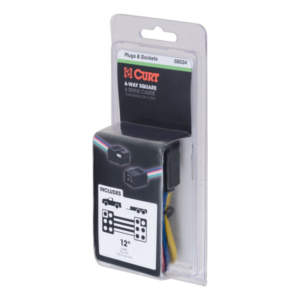 6-Way Square Trailer Wiring Connector (MPN: 58034)
