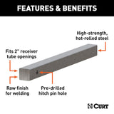 Trailer hitch receiver tube for 2 inch receiver (MPN: 49536)