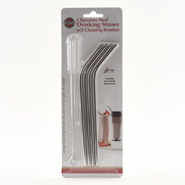 Norpro Stainless Steel Curved Beverage Straws (MPN: 436)
