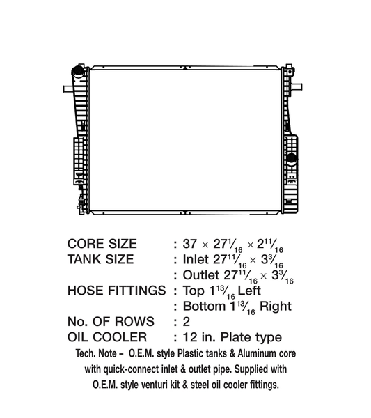 CSF Aluminum Radiator (MPN: 3642)