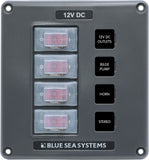 Blue Sea Switch Panel with 4 Rocker Switches (MPN: 4320-BSS)