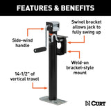 CURT Manual Sidewind Trailer Tongue Jack (MPN: 28306)