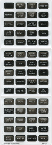 Multi Purpose Label Kit for Contura Switch Panels (MPN: 8214-BSS)