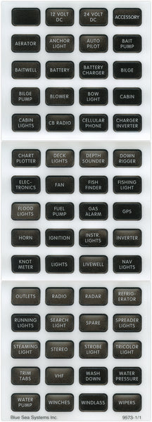 Multi Purpose Label Kit for Contura Switch Panels (MPN: 8214-BSS)