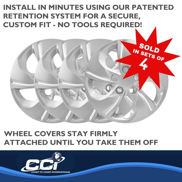 15 Inch Wheel Cover Set with 5 Twisted Spokes (MPN: IWC51015S)