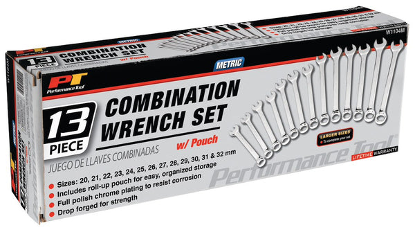 Performance Tool Combination Wrench Set (MPN: W1104M)