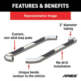 Aries 3 Inch Round Nerf Bar (MPN: 205003-2)