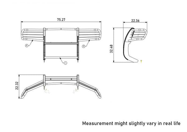 Black Horse Grille Guard Kit (MPN: 17H151400MA-PLB)