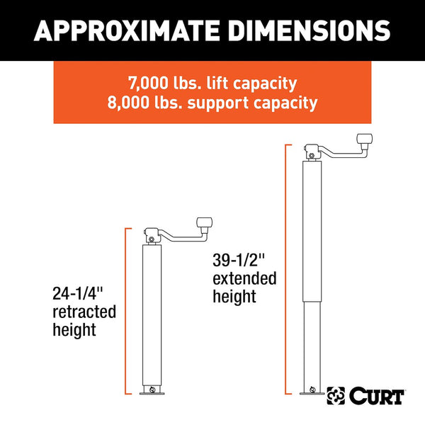 CURT Manual Topwind Trailer Tongue Jack (MPN: 28570)