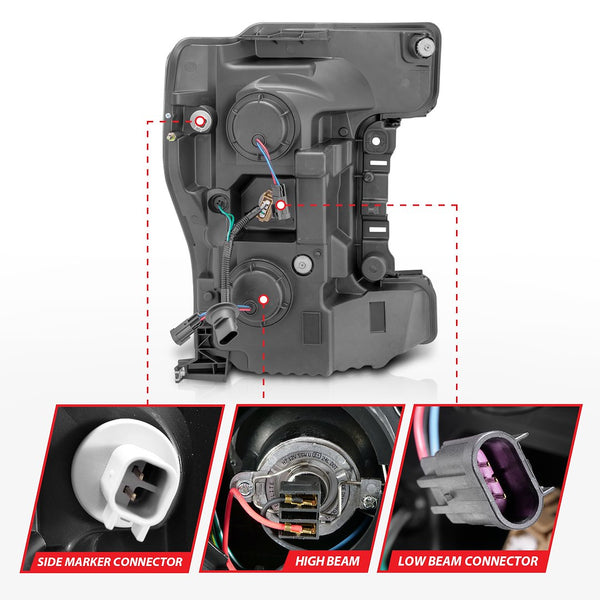AnzoUSA Headlight Assembly With Projector Beam (MPN: 111388)