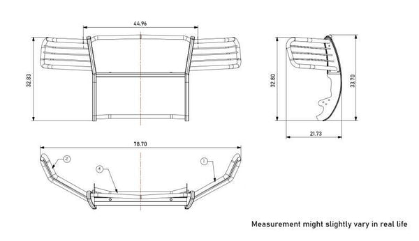 Black Horse Grille Guard Kit (MPN: 17A037400MA-PLR)