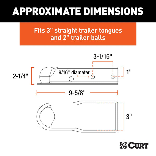 CURT QuickPin Trailer Coupler (MPN: 25472)