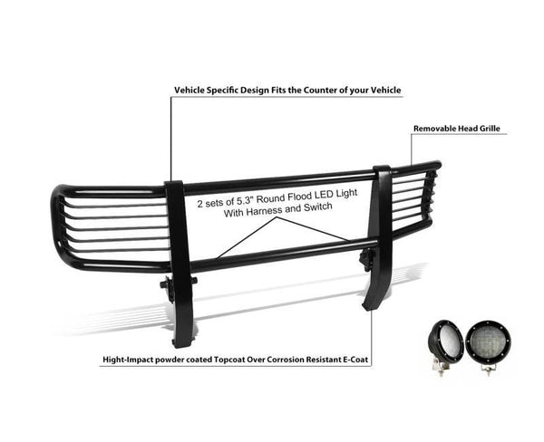 Black Horse Grille Guard Kit (MPN: PGBZA008A-PLFB)
