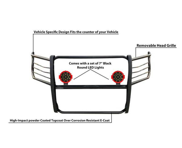 Black Horse Grille Guard Kit (MPN: 17FP32MA-PLR)