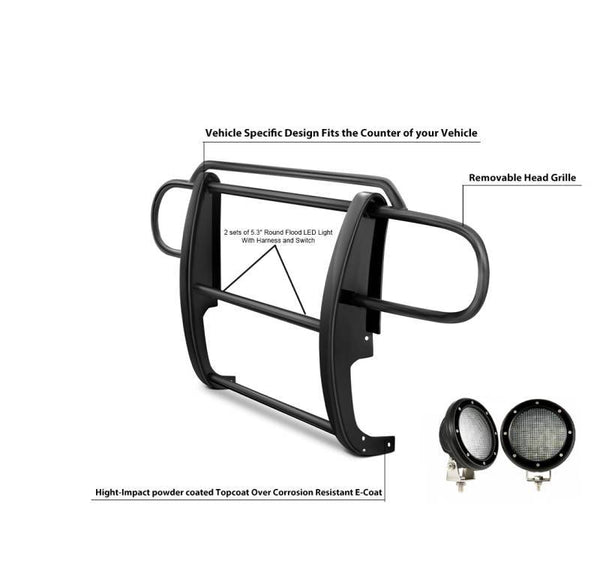 Black Horse Grille Guard Kit (MPN: 17JPWRMA-PLFB)