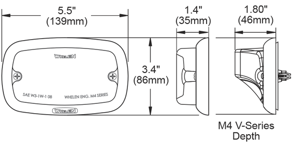 Whelen Engineering Warning Light M4 (MPN: M4V2AC)