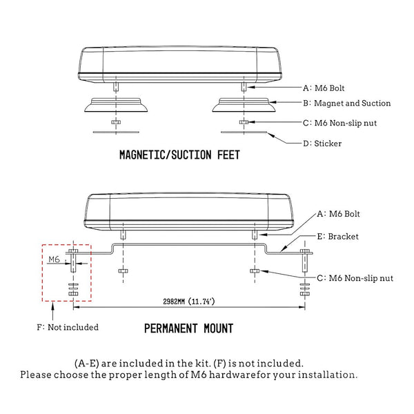 BUILTBRIGHT Warning Light (MPN: BB6001B)