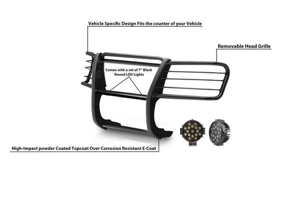 Black Horse Grille Guard Kit (MPN: 17FJ26MA-PLB)