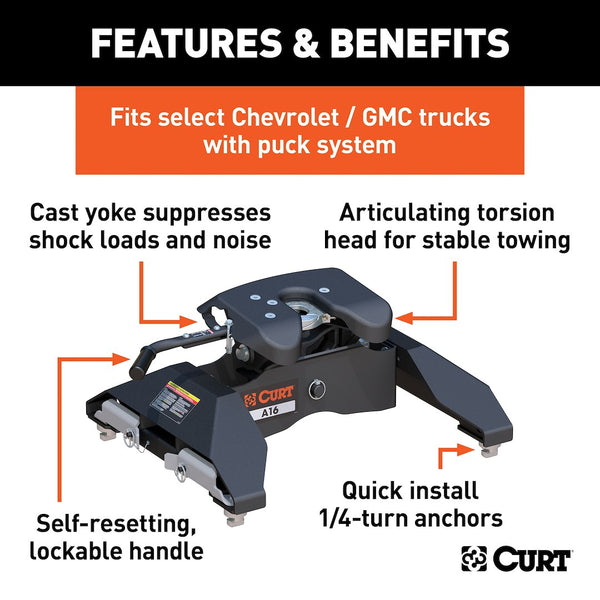 CURT A16 Fifth Wheel Trailer Hitch (MPN: 16063)
