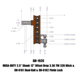 Gen-Y Hitch Mega-Duty Adjustable Drop Hitch (MPN: GH-1926)