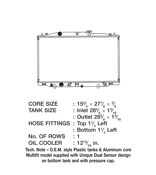 CSF Radiator With Transmission Cooler (MPN: 3185)