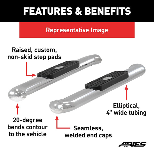 Aries 4 Inch Oval Side Bars (MPN: S224048-2)