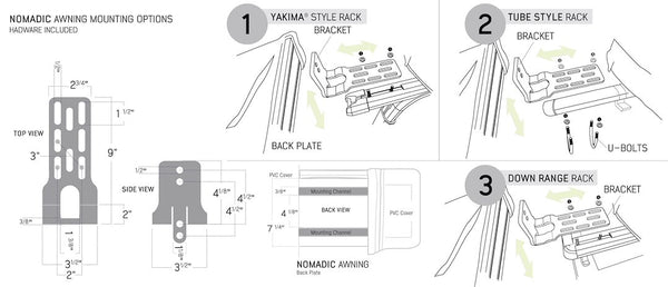 Overland Vehicle Systems XD Nomadic 180 Awning (MPN: 19609927)
