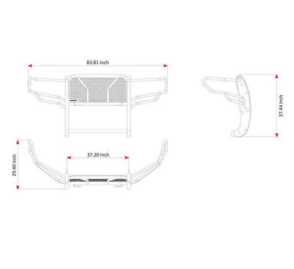 Black Horse Off Road Grille Guard (MPN: RU-TOTU07-B)