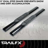 TrailFX 5 Inch Oval Straight Nerf Bar (MPN: A7029B)